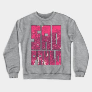 Sao Paulo, Brazil City Map Typography - Blossom Crewneck Sweatshirt